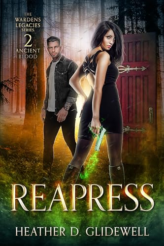 Cover image of a young woman and man near a red door in a forest