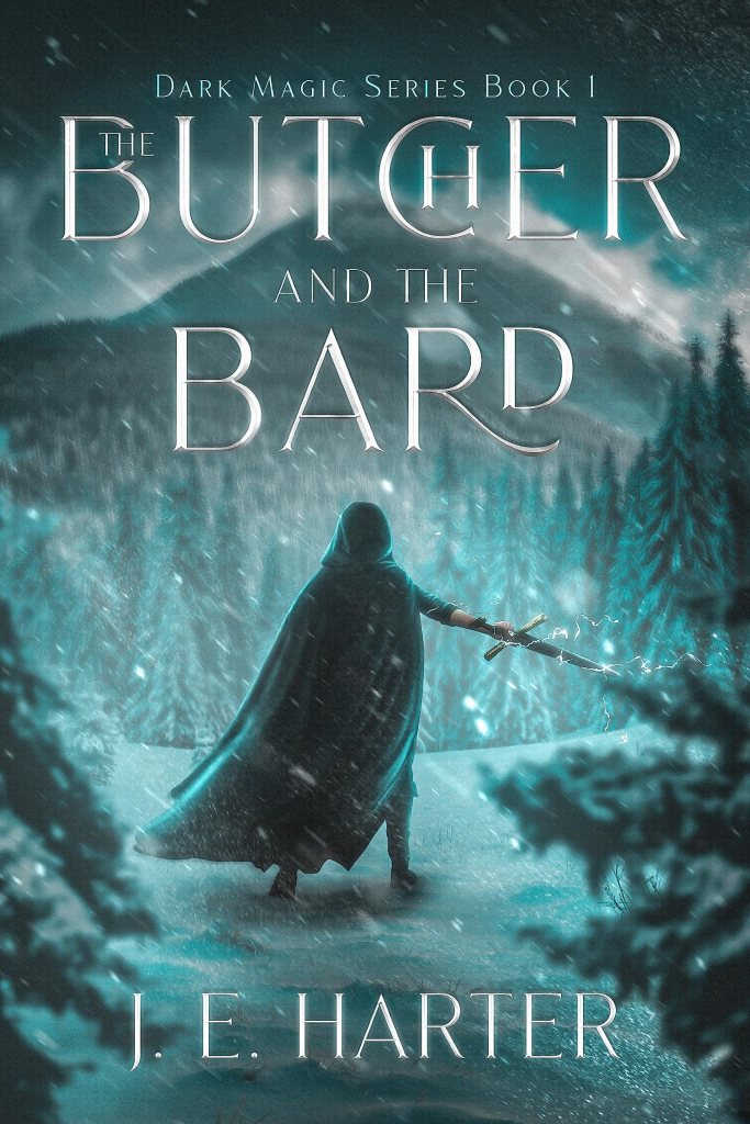 Cover photo showing a cloaked figure in a snowy wood